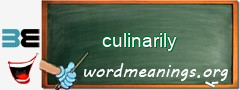 WordMeaning blackboard for culinarily